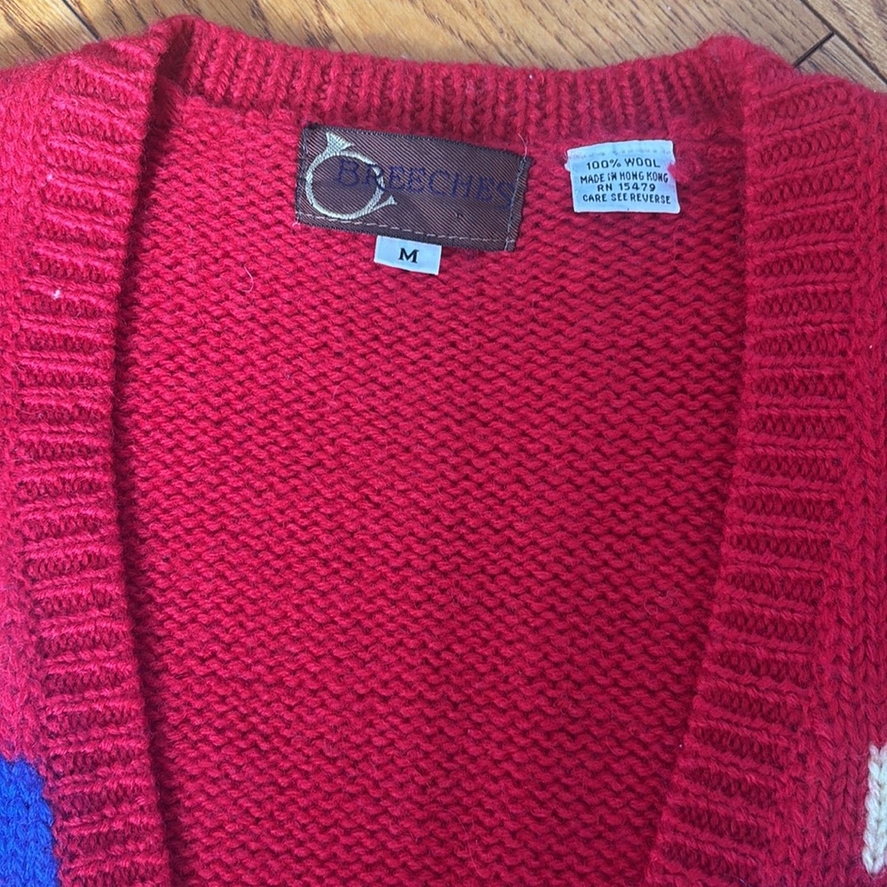 Breech Medium 100% Wool
Geometric Pattern Red Swe… - image 2